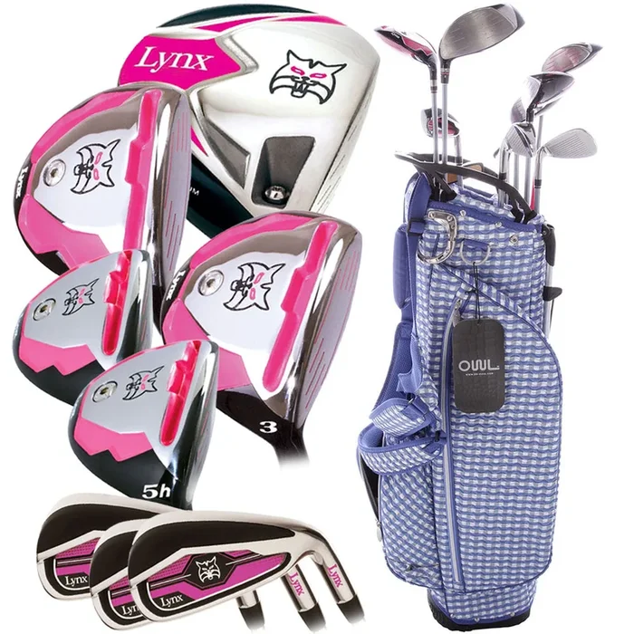 Lynx Ladies 11-Piece Premium Crystal Golf Package Set – White/Violet/Light Blue