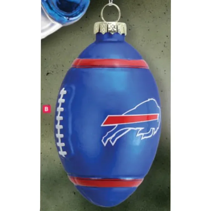 Majestic Buffalo Bills Blown Glass Football Ornament