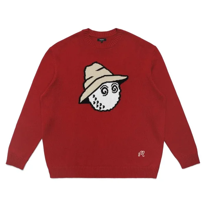 Malbon Buckets Intarsia Knit Oversized Golf Sweater Cardinal – FW22 Men