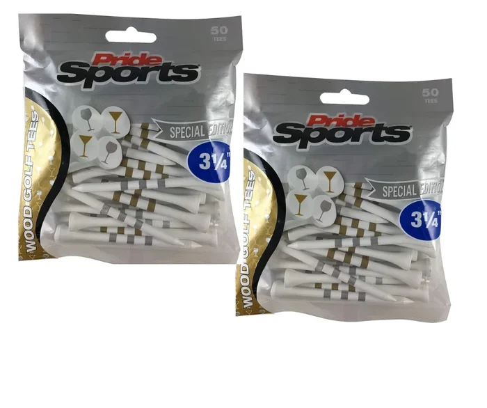 Martini & Wine Pride Sports Wood Golf Tee 2 3/4″or 3 1/4″- 100 Ct