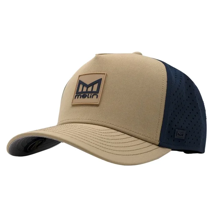 Melin Odyssey Stacked Hydro Golf Cap Khaki/Navy – SP24 Men