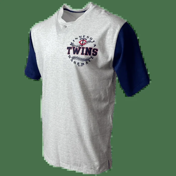 Men’s Minnesota Twins MLB Majestic Grey/Navy Iconic T-Shirt