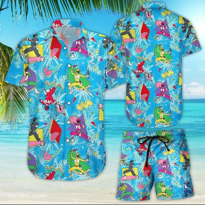 Mighty Morphin Power Ranger Hawaiian Shirt And Short For Men And Women – Fanshubus.com