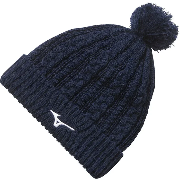 Mizuno Knit Bobble Hat – Navy