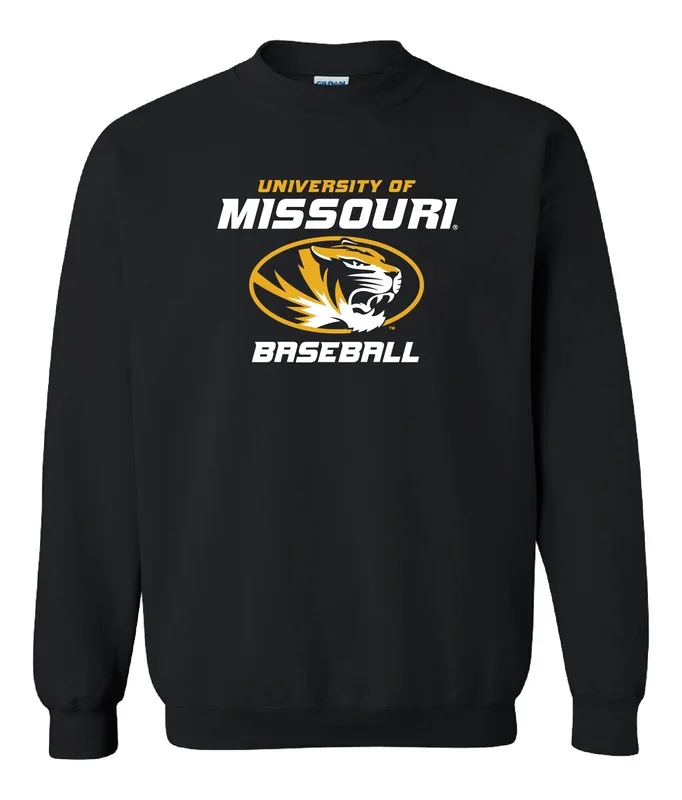 Mizzou Tigers Baseball Black Crew Sweatshirt