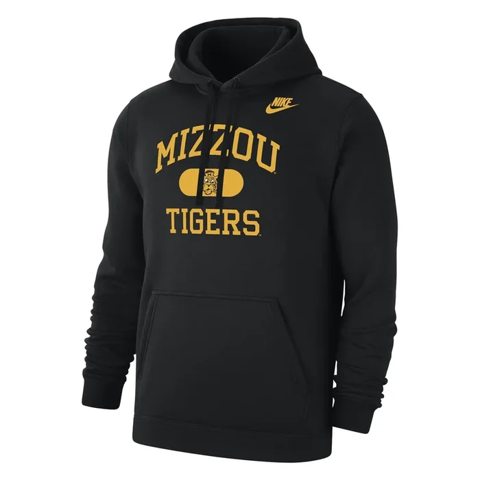 Mizzou Tigers Nike® 2025 Club Fleece Vault Beanie Tiger Black Hoodie