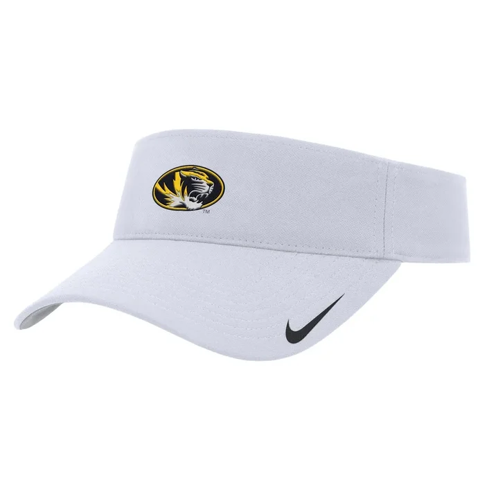Mizzou Tigers Nike® 2025 Oval Tiger Head Ace Adjustable White Visor