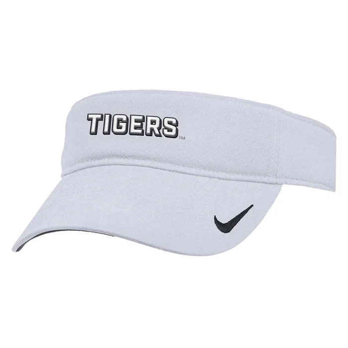 Mizzou Tigers Nike® 2025 Sideline Tigers Drop Shade Oval Tiger Head White Visor