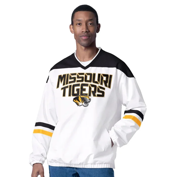 Mizzou Tigers Tiger Head Pullover White and Black Jacket