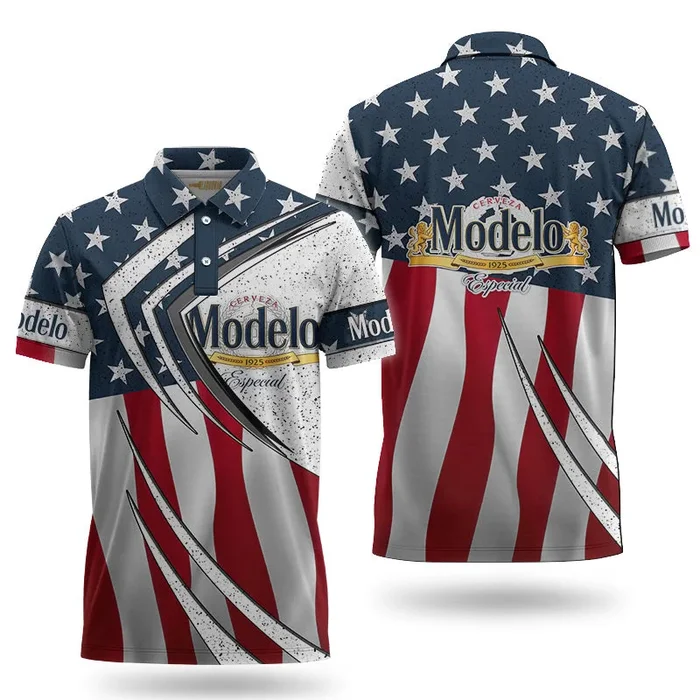 Modelo Inside American Flag Polo Shirt – Fanshubus.com