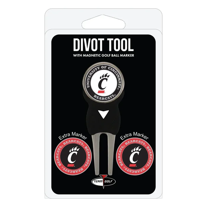 NCAA Personalized Divot Tool with 3 Double-Sided Golf Ball Marker (Cincinnati Bearcats)