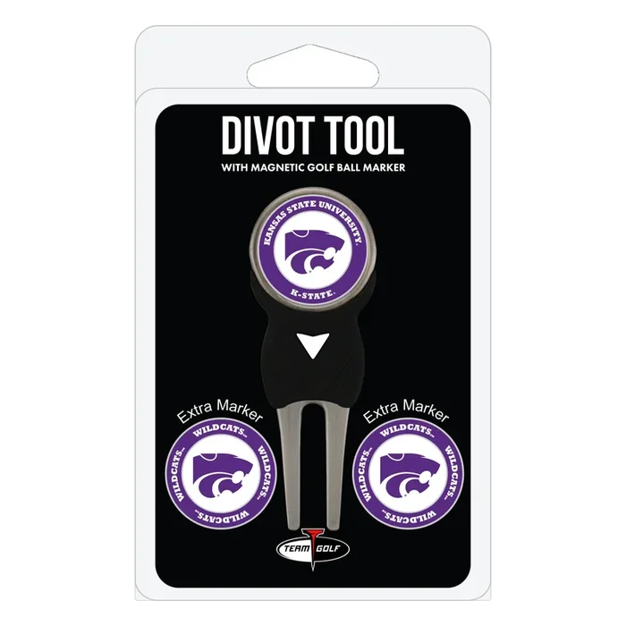 NCAA Personalized Divot Tool with 3 Double-Sided Golf Ball Marker (Kansas State Wildcats)