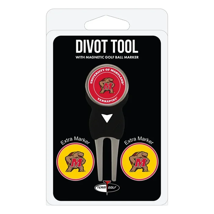 NCAA Personalized Divot Tool with 3 Double-Sided Golf Ball Marker (Maryland Terrapins)