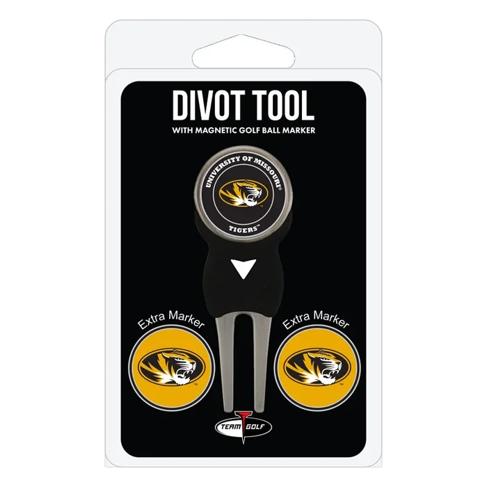 NCAA Personalized Divot Tool with 3 Double-Sided Golf Ball Marker (Missouri Tigers)