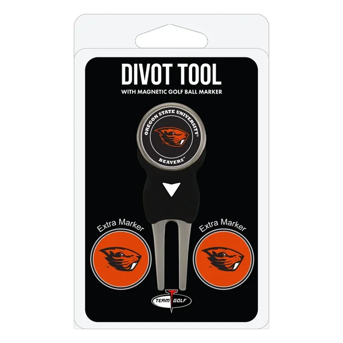 NCAA Personalized Divot Tool with 3 Double-Sided Golf Ball Marker (Oregon State Beavers)