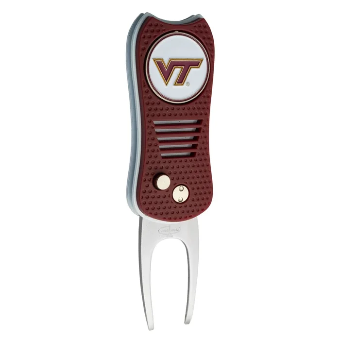 NCAA Professional Divot Repair Tool with Double-Sided Ball Marker (Virginia Tech Hokies)