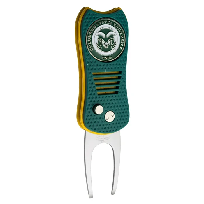 NCAA Professional Switchblade Divot Repair Tool with Double-Sided Ball Marker (Colorado State Rams)