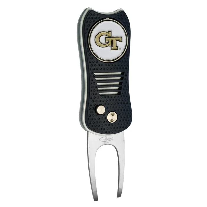 NCAA Professional Switchblade Divot Repair Tool with Double-Sided Ball Marker (Georgia Tech Yellow Jackets)
