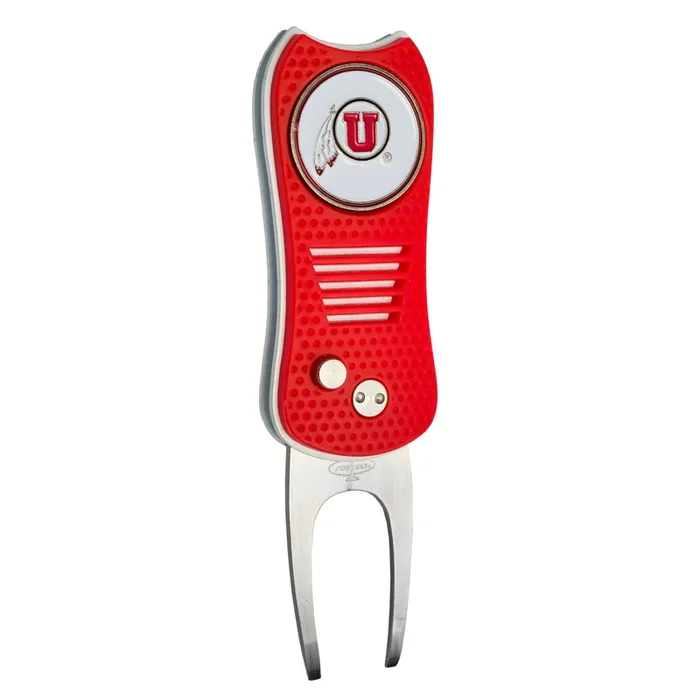 NCAA Professional Switchblade Divot Repair Tool with Double-Sided Ball Marker (Utah Utes)