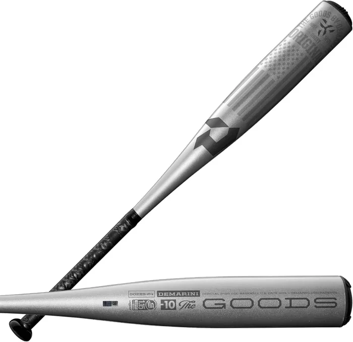 New 2024 DeMarini Goods (-10) USSSA Baseball Bat 30/20 Silver/Black 2 3/4″