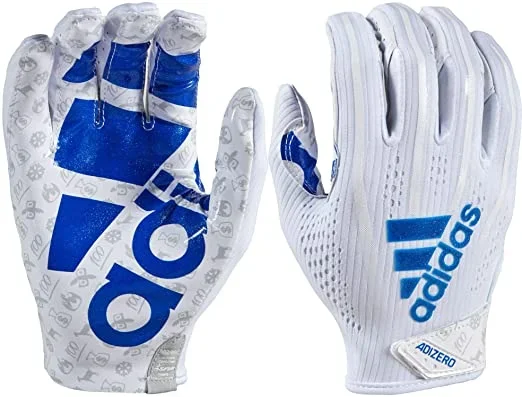 New Adidas Adizero 7.0 Speed of Light Receiver’s Gloves White/Blue Size Small