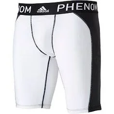 New Adidas Adult Small Phenom Embossed Slider Shorts White/Black