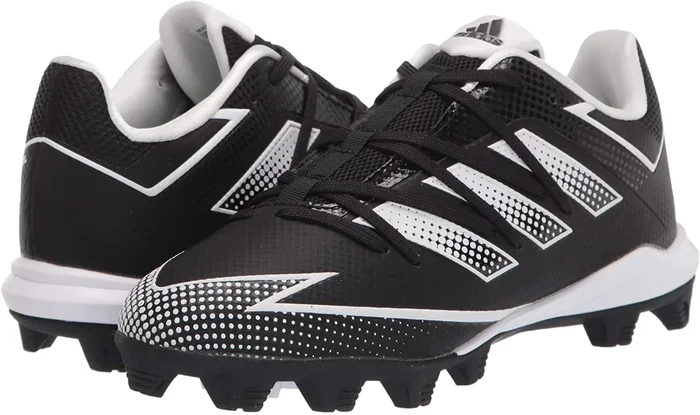 New Adidas Afterburner 7 Md K Cleats Baseball Yth Sz 3 K Blk/Wht