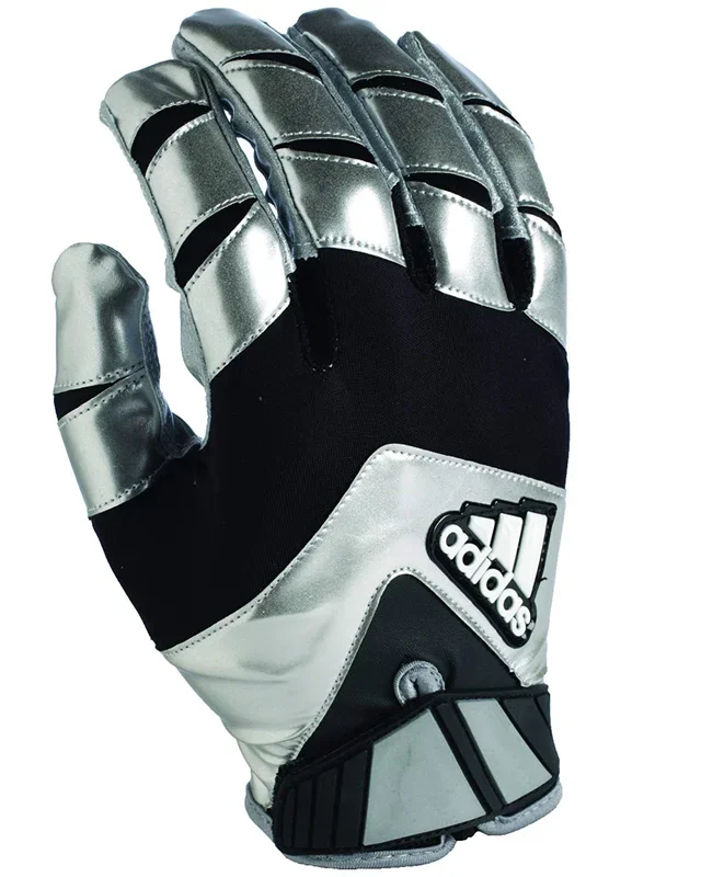 New Adidas Crazy Quick Football Receiver Gloves Adult X-Large Black/SIlver