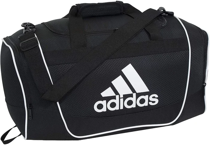 New Adidas Defender II Duffel Black/White Gym Bag Medium 24″ x 13″ X 12″