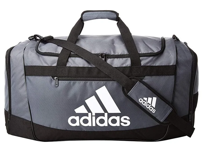 New Adidas Defender II Duffel Gray Gym Bag Medium 24″ x 13″ X 12″