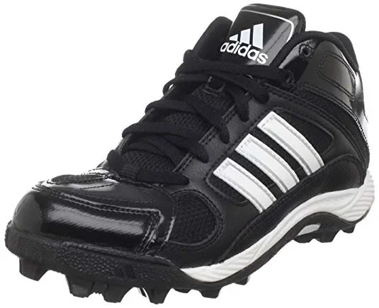 New Adidas Destroy MD J Mid Football Cleat 2.5 Little Kids Black/White