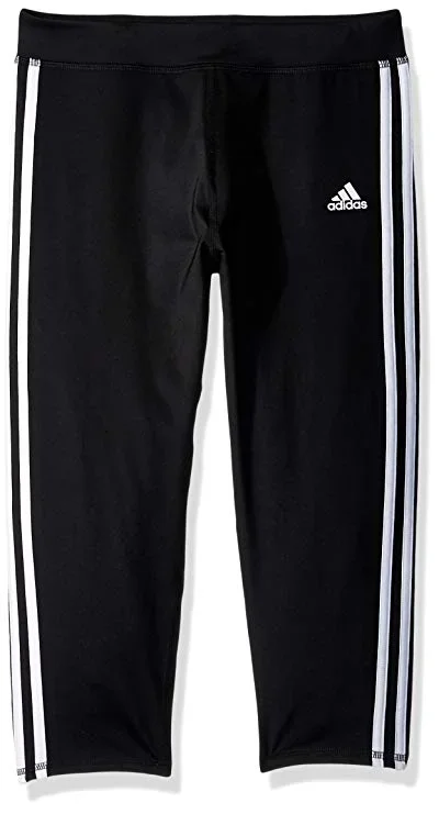 New Adidas Girls’ Capri Legging Black/White SIze Medium (10/12) Imported