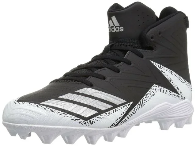 New Adidas Junior Freak Mid MD J Football Shoe Kids Size 3.5 Black/White