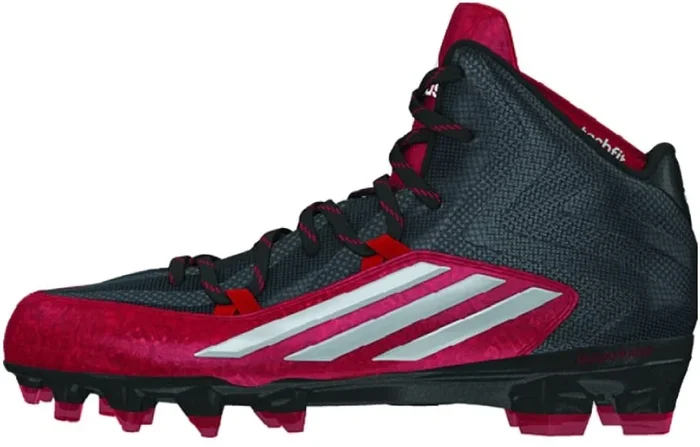 New Adidas Men’s 13 Crazyquick 2.0 Mid Football Cleat Black/Red/Platinum