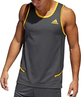 New adidas Men’s Active Tank Medium Gray/Yellow