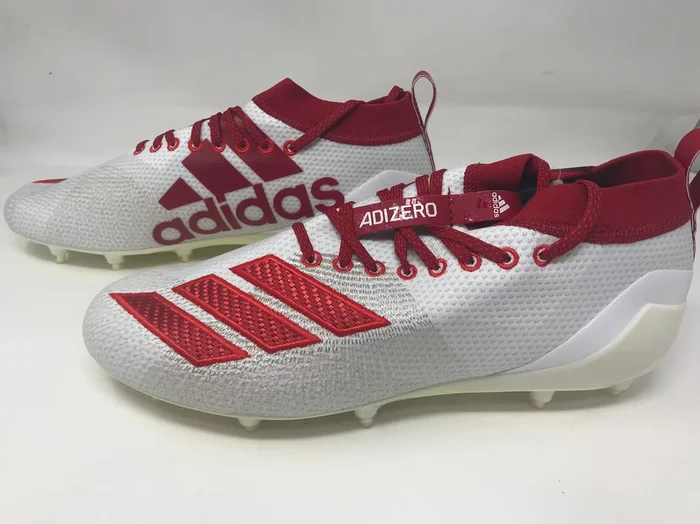 New adidas Men’s Adizero 8.0 Football Shoe Size 9.5 White/Red