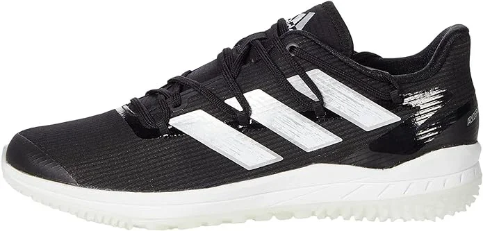 New adidas Men’s Adizero Afterburner 8 Turf Baseball Shoe, Black/Silver Metallic/White, 11.5