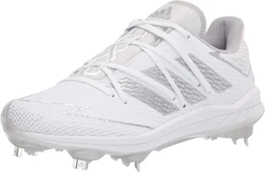 New Adidas Men’s Afterburner 7 Baseball Metal Cleats White/Silver Size 13