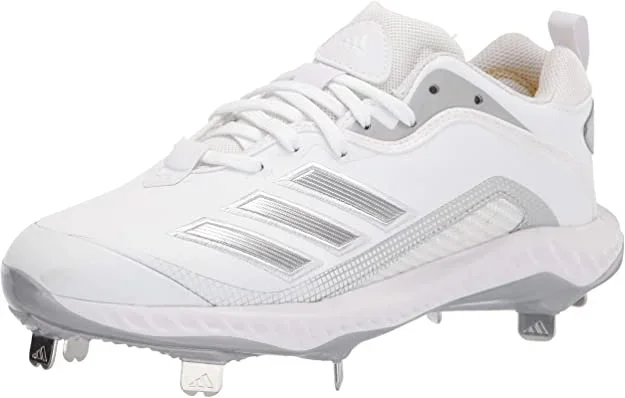New Adidas Men’s EG7602 Baseball Metal Cleats White/Silver Size 8.5