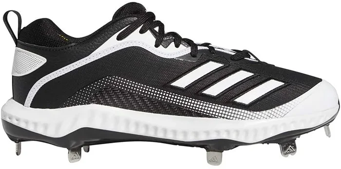 New Adidas Men’s EG7603 Icon 6 Bounce Baseball Metal Cleats Black/White Size 11