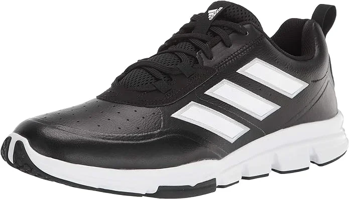 New adidas Men’s Speed Trainer 5 Synthetic Baseball Shoe, Black/White/Silver, 11.5