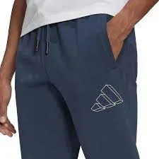 New ADIDAS Men’s Sportswear Graphic Pants Large Navy Regular fit Side Pockets