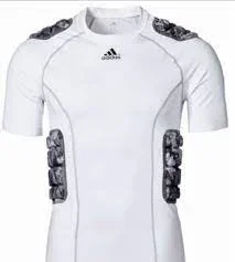 New Adidas techfit padded compression shirt Adult Medium 5 Pad White/Camo