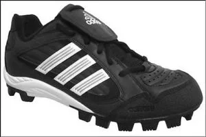 New Adidas Triple Star 6 Low J Baseball Shoes Molded Cleats Black/White Kids 1.5