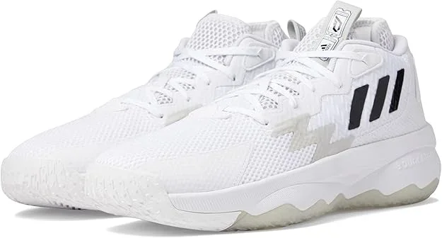 New adidas Unisex Dame 8 Basketball Shoe, White/Black/Grey, 7 US Men