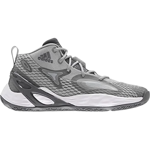 New adidas Women’s Exhibit B Mid Basketball Shoe Grey/White/Black Women Size 8