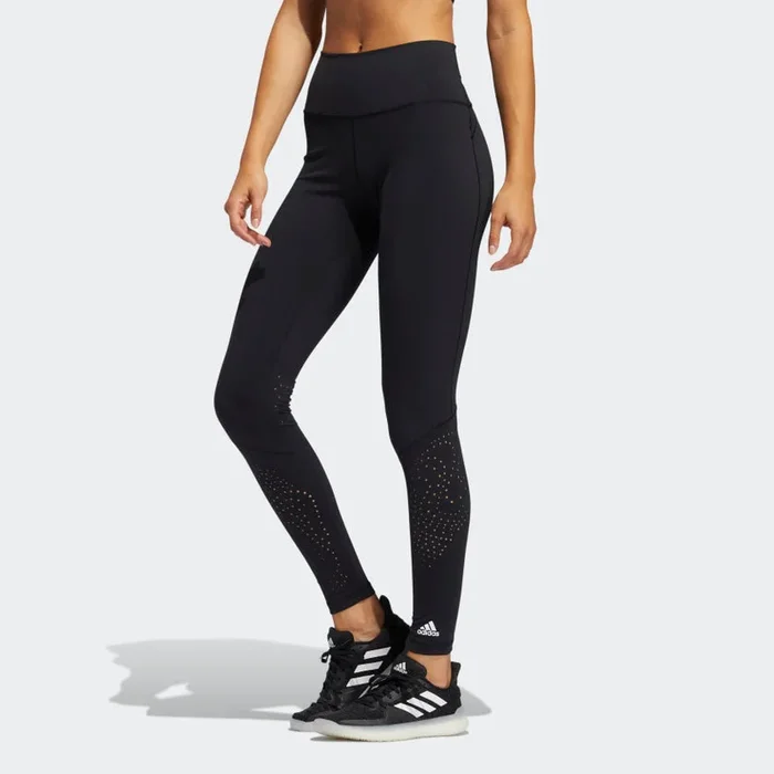 New Adidas Women Believe This HR 7/8 Laser Focus Compression Fit Leggings Blk XL