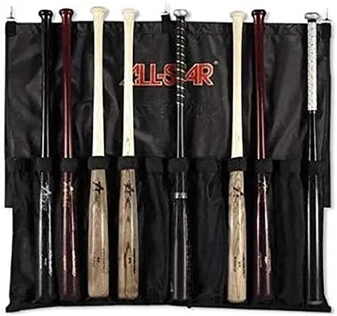 New All Star 12 Bat Hanging Fence Bag, 3 hooks Mesh Pockets Black/Red