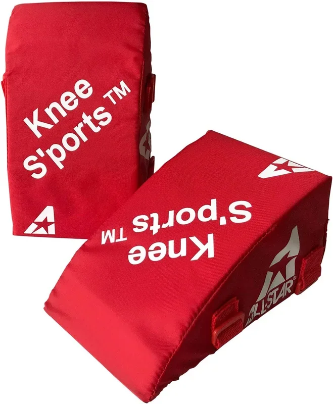 New All-Star Adult Knee Supports for Baseball Softball Catchers Red/White