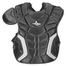 New All-Star Catcher Chest protector CP1216PS Medium Blk/Gry Ages 12-16 No Tags